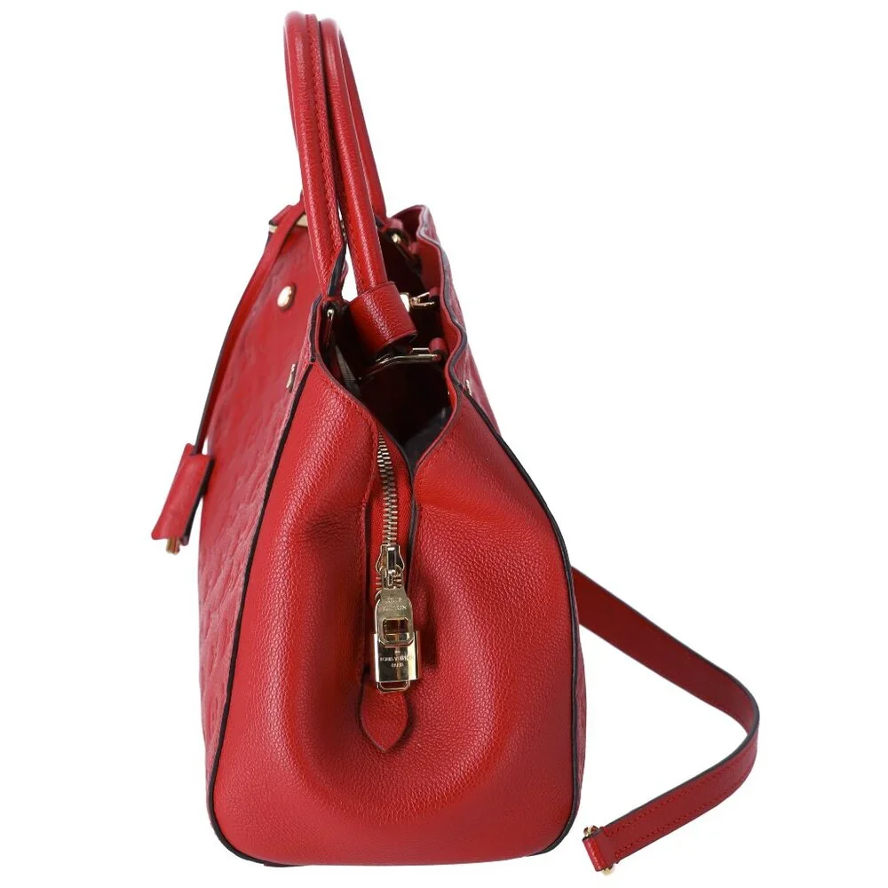 Louis Vuitton Montaigne MM Monogram Empreinte Handbag M41194 Cerise - Picture 6 of 11
